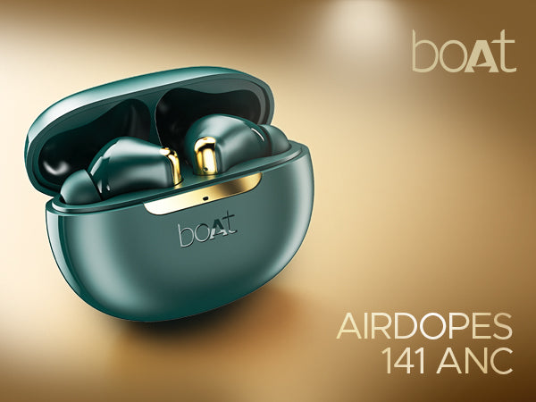 boAt Airdopes 141 Elite ANC (2025), ANC(~35dB), 4Mics ENx Tech