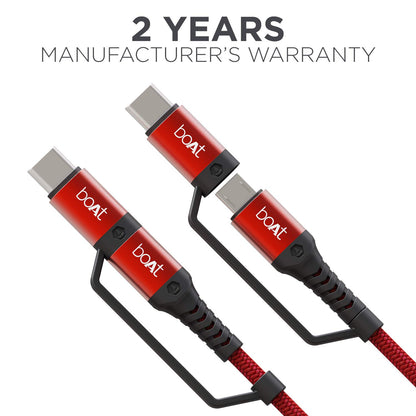 boAt Deuce USB 300 2-In-1 Type-C & Micro USB Cable