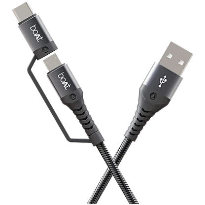 boAt Deuce USB 330 2-in-1 Type-C & Micro USB Cable