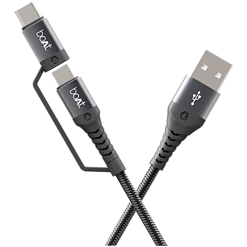 boAt Deuce USB 330 2-in-1 Type-C & Micro USB Cable