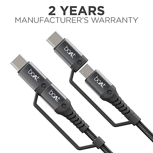 boAt Deuce USB 330 2-in-1 Type-C & Micro USB Cable