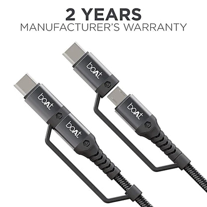 boAt Deuce USB 330 2-in-1 Type-C & Micro USB Cable