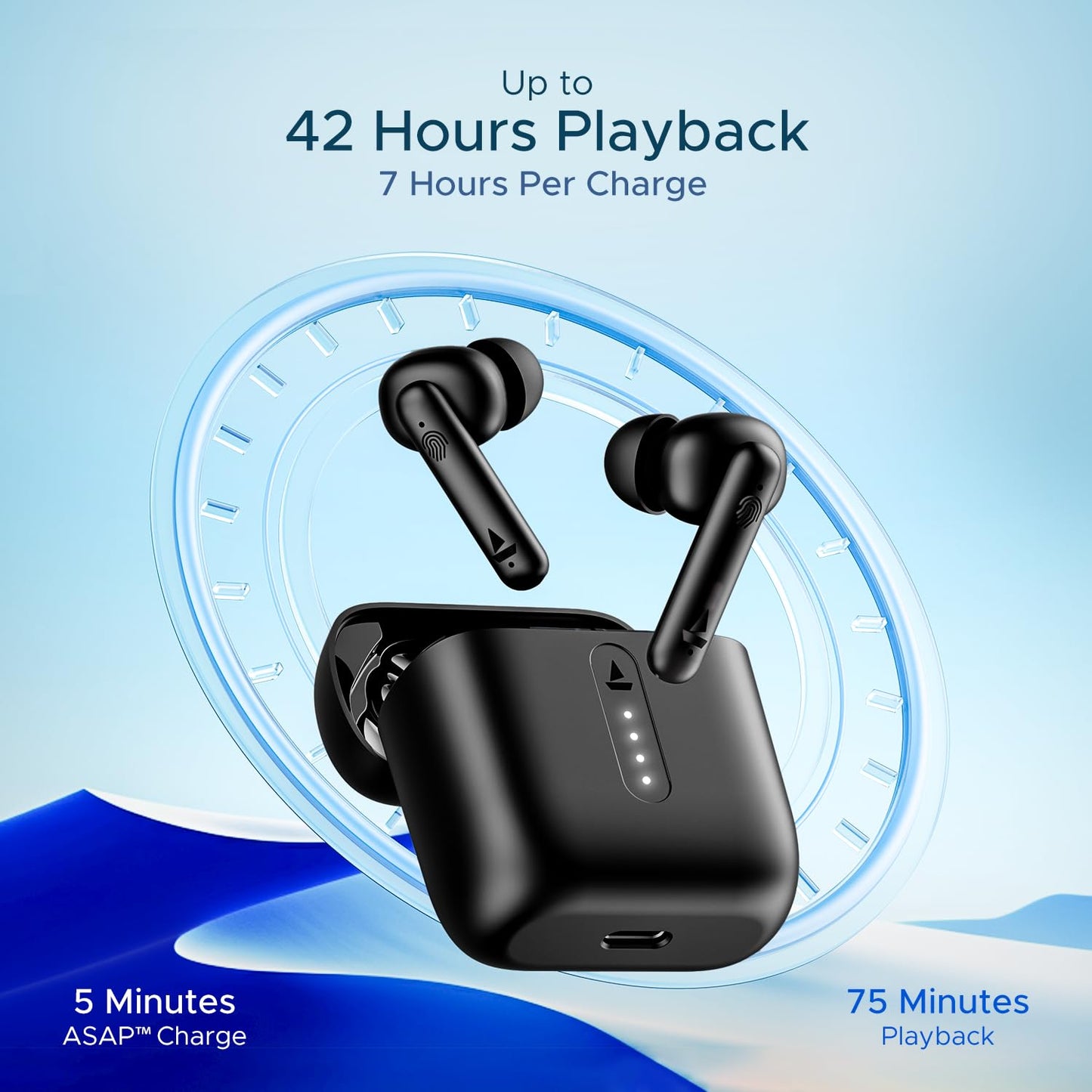 Boat Airdopes 141 Bluetooth TWS-(Bold Black)