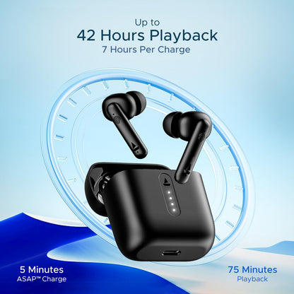 Boat Airdopes 141 Bluetooth TWS-(Bold Black)