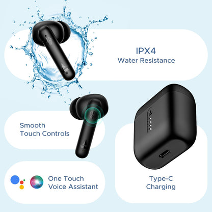 Boat Airdopes 141 Bluetooth TWS-(Bold Black)