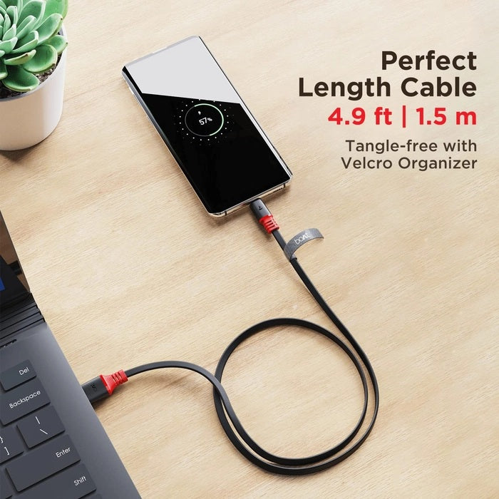 boAt Type C A750 6.5A Flat Super Fast Charging Cable Upto 65W/6.5Amp