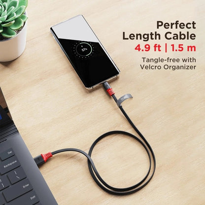 boAt Type C A750 6.5A Flat Super Fast Charging Cable Upto 65W/6.5Amp