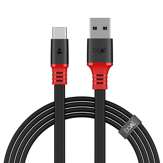 boAt Type C A750 6.5A Flat Super Fast Charging Cable Upto 65W/6.5Amp